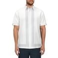 thumbnail image 1 of Cafe Luna Men’s Linen Blend L-Shape Print Short Sleeve Shirt, up to Size 5XL, 1 of 3