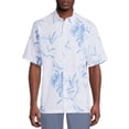 thumbnail image 1 of Cafe Luna Men's Printed Tropical Woven Shirt with Short Sleeves, 1 of 5