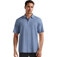 thumbnail image 1 of Cafe Luna Men's and Big Men's Printed Wide Geo Panels Short Sleeve Woven Shirt, Sizes S-4X, 1 of 8