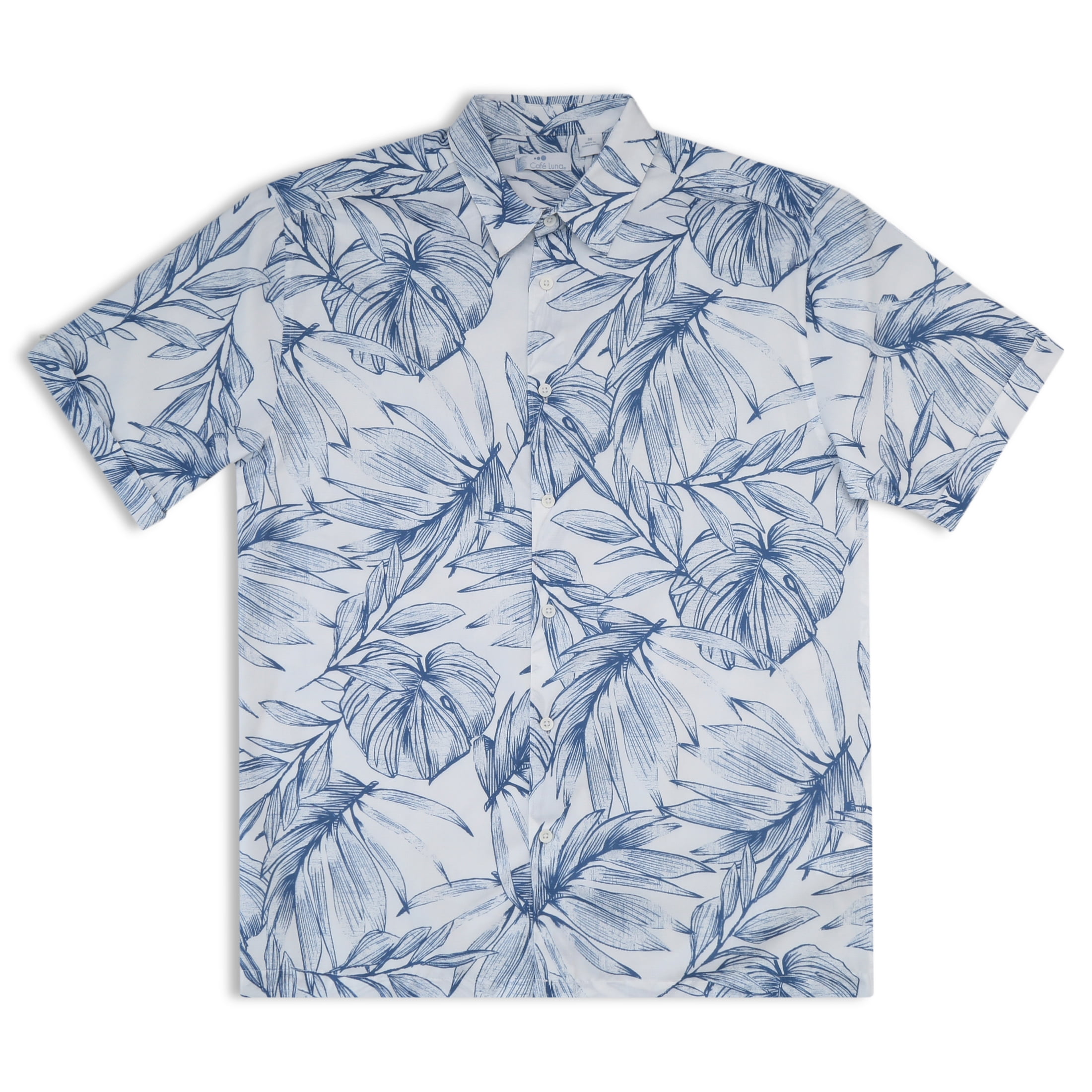 Cafe Luna Men's Short Sleeve Printed Tropical Woven Shirt - Walmart.com
