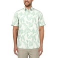 thumbnail image 1 of Cafe Luna Men’s Striped Tropical Print Short Sleeve Shirt, 1 of 3
