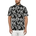 thumbnail image 1 of Cafe Luna Men’s Striped Tropical Print Short Sleeve Shirt, 1 of 3