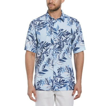 Cafe Luna Men's Tropical Print Short Sleeve Shirt
