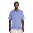 thumbnail image 1 of Cafe Luna Men’s Woven L-Shaped Print Short Sleeve Shirt, 1 of 5