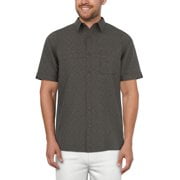 Men’s and Big Men’s Crosshatch Print Short Sleeve Shirt, Sizes S-5XL