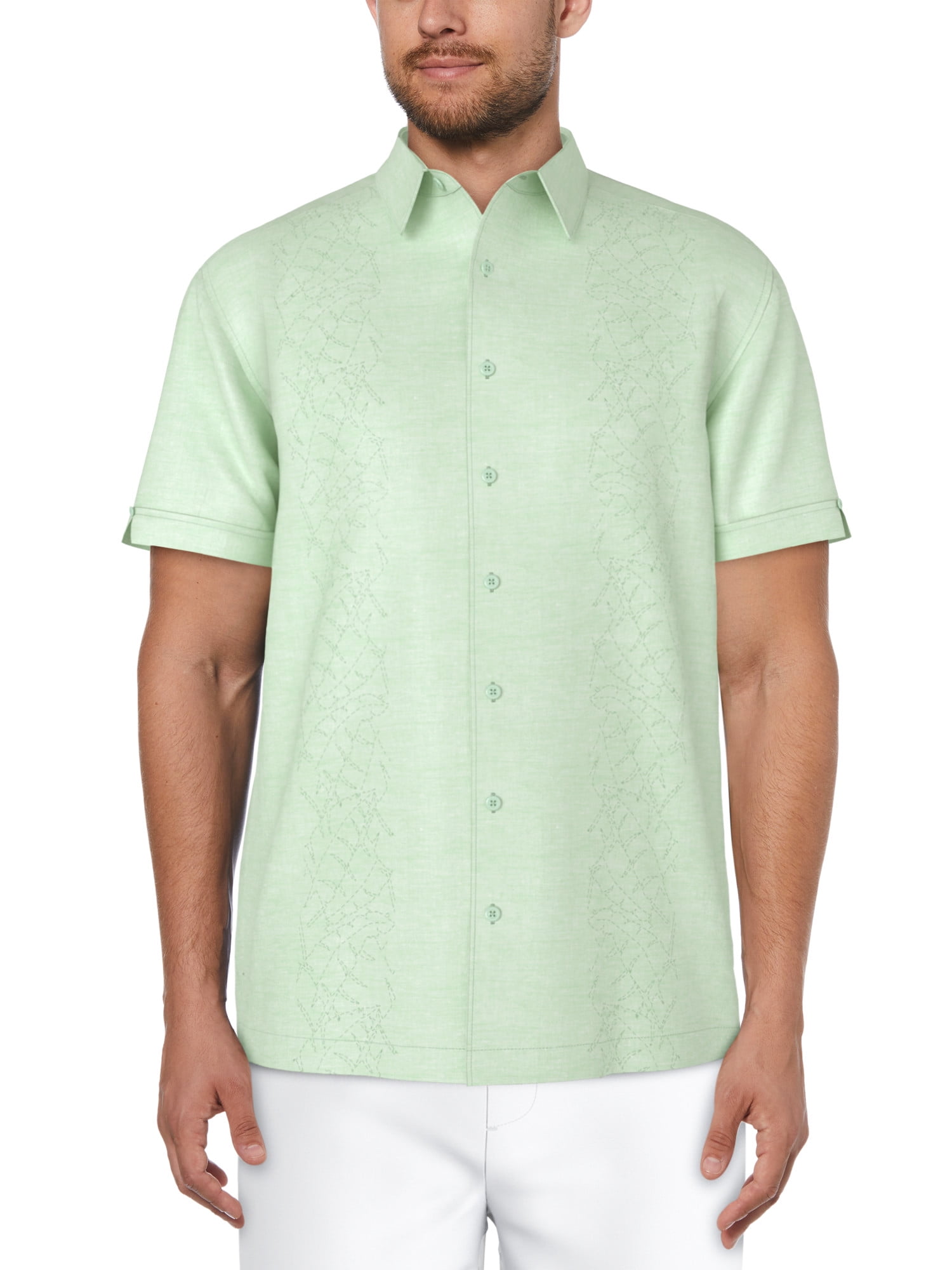 Cafe Luna Men's and Big Men's Floral Panel Print Short Sleeve Shirt, Sizes S-5XL