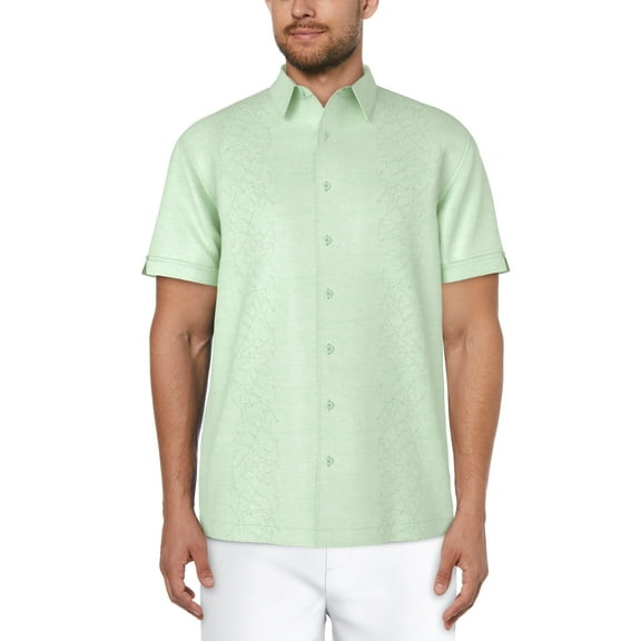 Cafe Luna Men's and Big Men's Floral Panel Print Short Sleeve Shirt, Sizes S-5XL