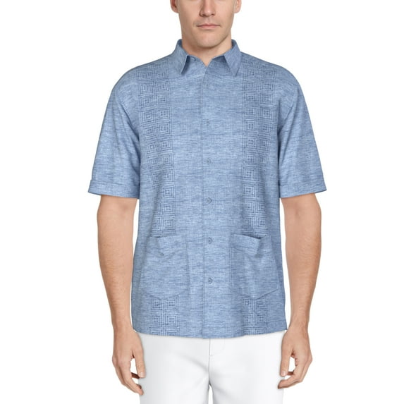 Cafe Luna Men's and Big Men's Geo Panel Print Short Sleeve Shirt, Sizes S-5XL