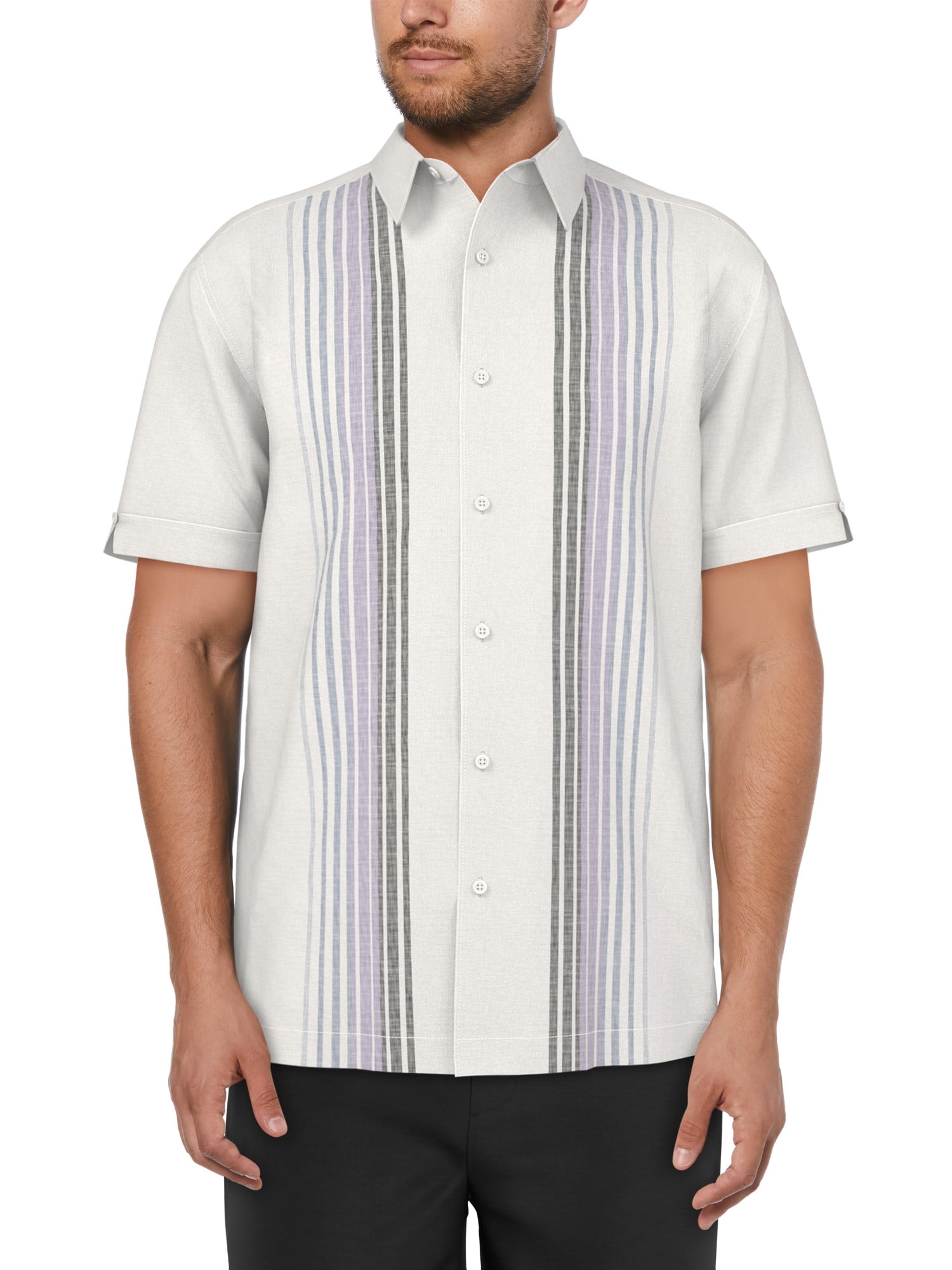 Cafe Luna Men's and Big Men's Gradient Panel Print Short Sleeve Shirt, Sizes S-5XL