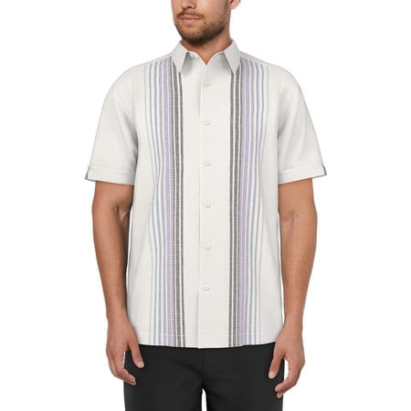 Cafe Luna Men's and Big Men's Gradient Panel Print Short Sleeve Shirt, up to Size 5XL