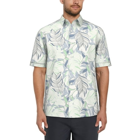 Cafe Luna Men's and Big Men's Leaf Print Short Sleeve Shirt, Sizes S-5XL