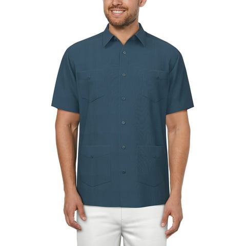 Men's and Big Men's Pintuck Short Sleeve Guayabera Shirt, Sizes S-5XL