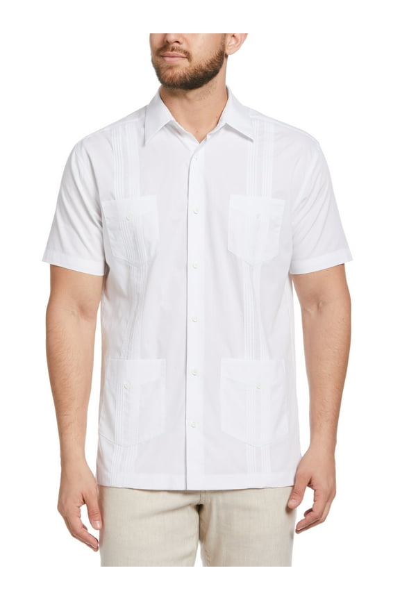 Men's and Big Men's Cotton Blend Pintuck Short Sleeve Guayabera Shirt, Sizes S-5XL
