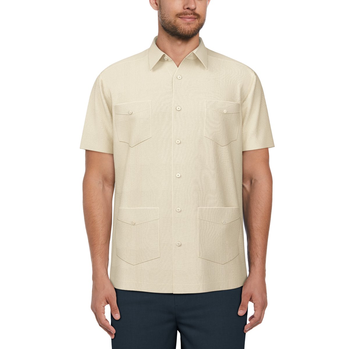 Men's and Big Men's Pintuck Short Sleeve Guayabera Shirt, Sizes S-5XL