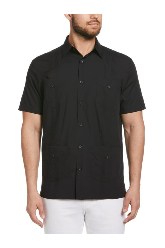 Men's and Big Men's Cotton Blend Pintuck Short Sleeve Guayabera Shirt, Sizes S-5XL