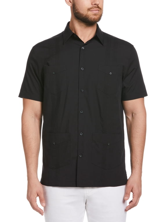 Men's and Big Men's Cotton Blend Pintuck Short Sleeve Guayabera Shirt, Sizes S-5XL