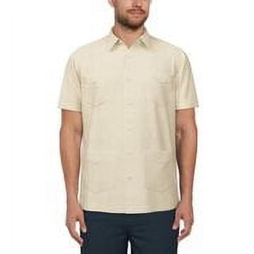 Cafe Luna Men's and Big Men's Pintuck Short Sleeve Guayabera Shirt, Sizes S-5XL