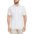 thumbnail image 1 of Cafe Luna Men's and Big Men's Cotton Blend Pintuck Short Sleeve Guayabera Shirt, Sizes S-5XL, 1 of 7