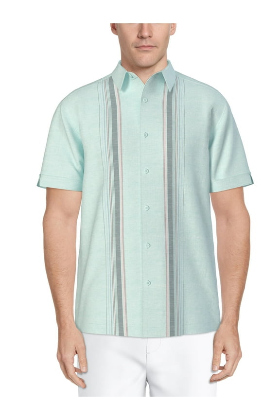 Men's and Big Men's Stripe Panel Print Short Sleeve Shirt, Sizes S-5XL