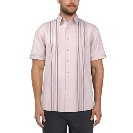Cafe Luna Men's and Big Men's Stripe Panel Print Short Sleeve Shirt, Sizes S-5XL