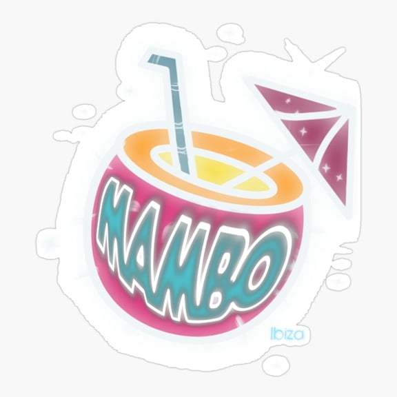 Cafe Mambo Cocktail Er, Phone Decal Water Bottle Stickers Car Decals, Funny Birthday Gift