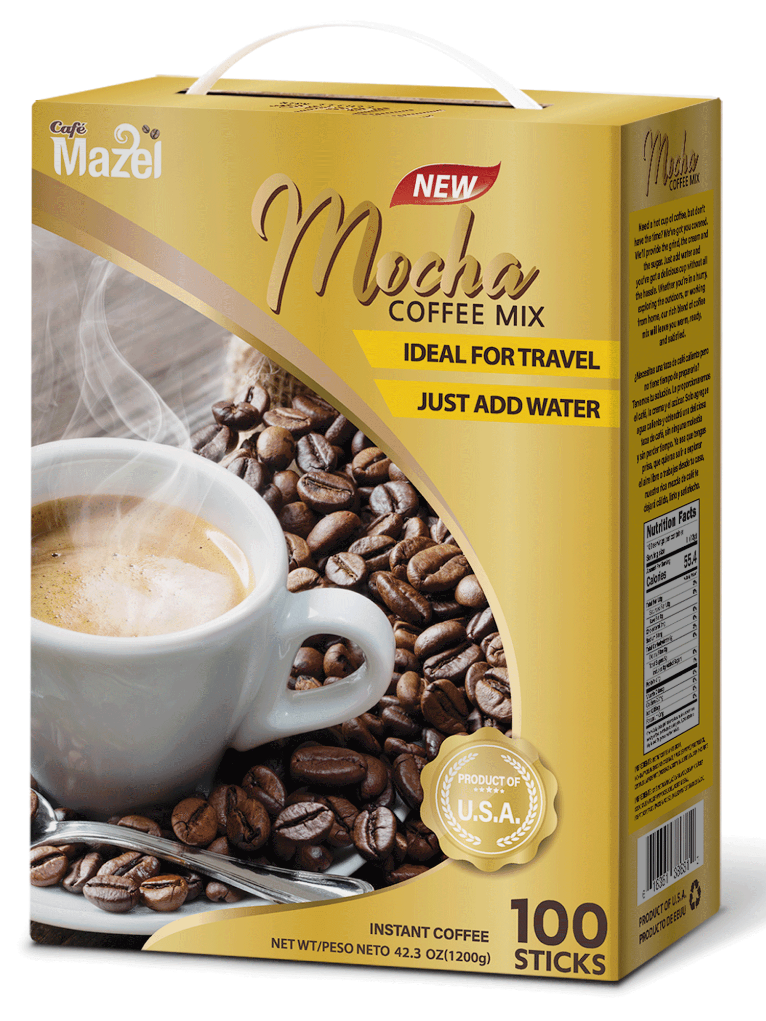 Cafe Mazel 3 in 1 Mocha Instant Coffee Mix 100 Sticks