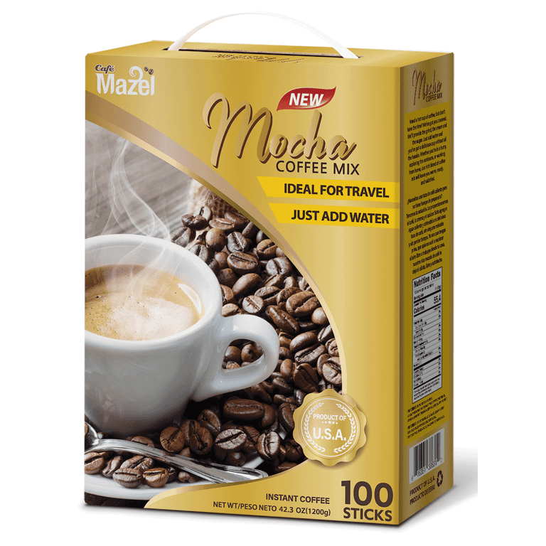Cafe Mazel Hot Tasty Single-Serve 3 in 1 Mocha Instant Coffee Mix