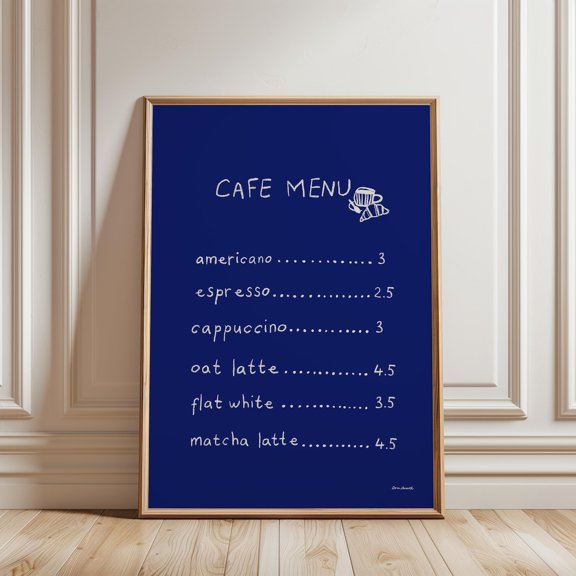 Cafe Menu Wall Art Coffee Bar Menu Coffee Coffee Station Decor Home Bakery Print Aesthetic Wall Art Trendy Kitchen Print