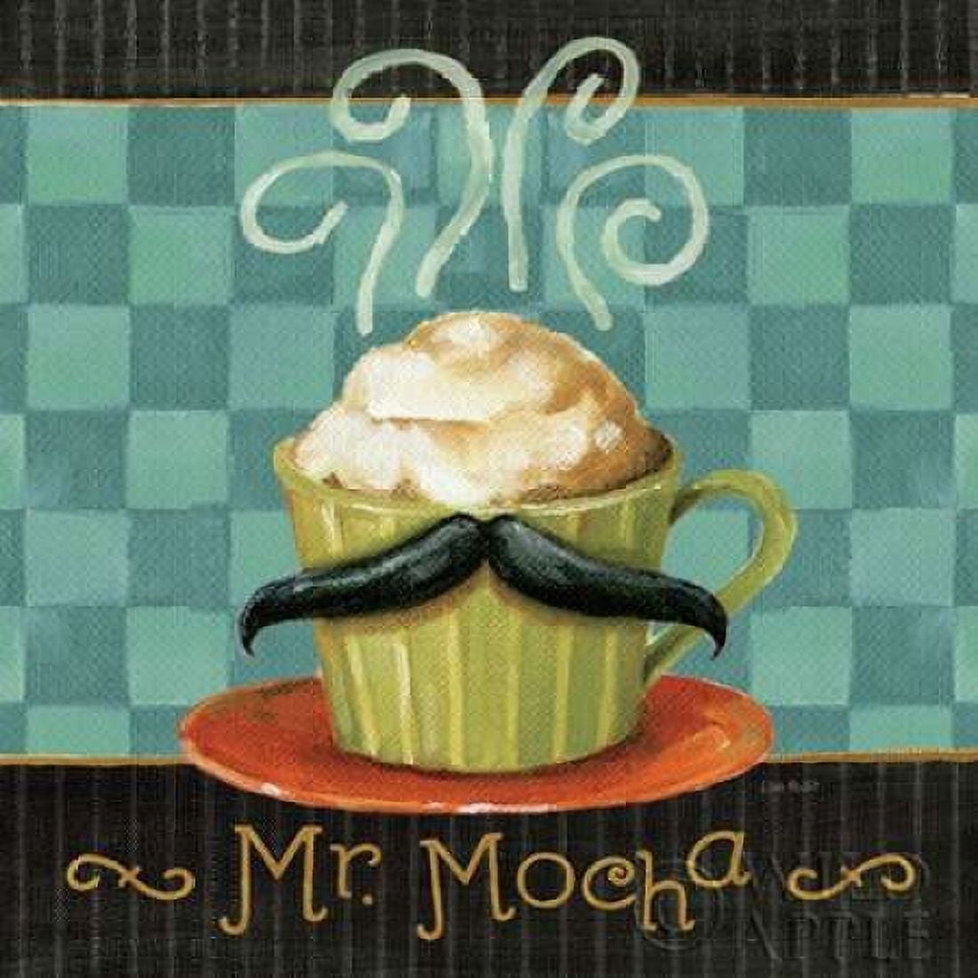 Cafe Moustache V Square Canvas Art - Lisa Audit (24 x 24)