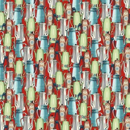Cafe NOTR Coffee Red Cotton Fabric