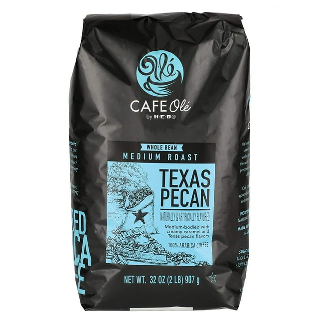 Cafe Ole Texas Pecan Medium Roast Whole Bean Coffee 32 oz - Walmart.com