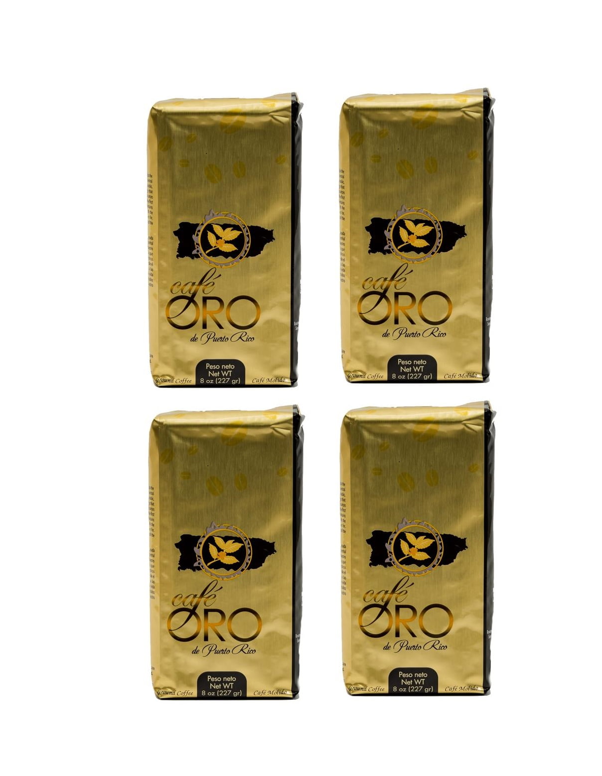 Cafe Oro de P.R. - Puerto Rican Ground Coffee by Cafe Oro Puerto Rico Inc - 8oz - (4 pack)-