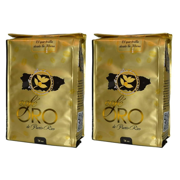 Cafe Oro de Puerto Rico Ground Coffee 14oz (2 Packs)
