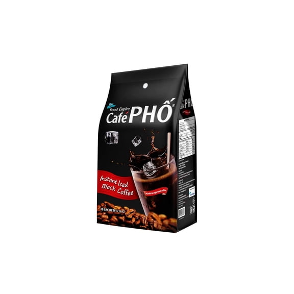 Cafe Pho Instant Iced Black coffee 10.2 Oz 18 Sachet
