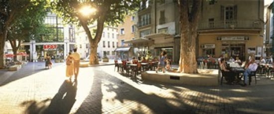 Cafe Provence France Canvas Art - Panoramic Images (30 x 13)