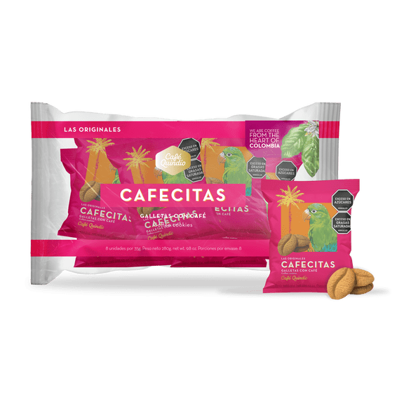 Cafe Quindio Coffee Cookies - Cafecitas Bundle x8 (8 packs of 1,2oz/35g each)