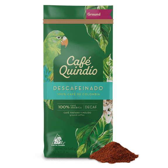 Cafe Quindio Decaf Coffee, 100% Colombian Excelso Coffee (Ground 12 oz / 340g)