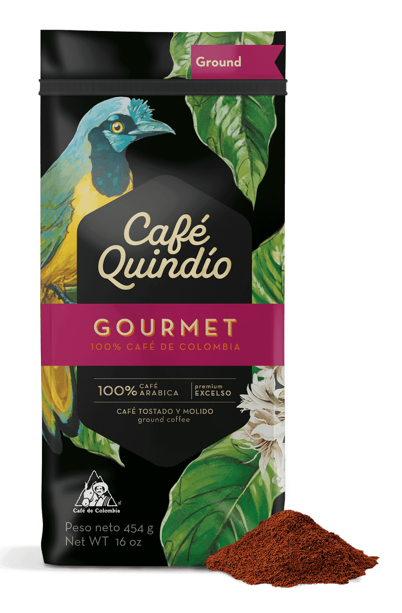 Cafe Quindio Gourmet Coffee, Medium Roast Colombian Arabica, 16 oz