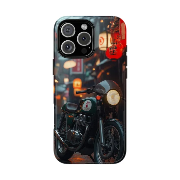 Cafe Racer Japan Alley Way Street Scene Case for iPhone 17 to 11 Pro Max