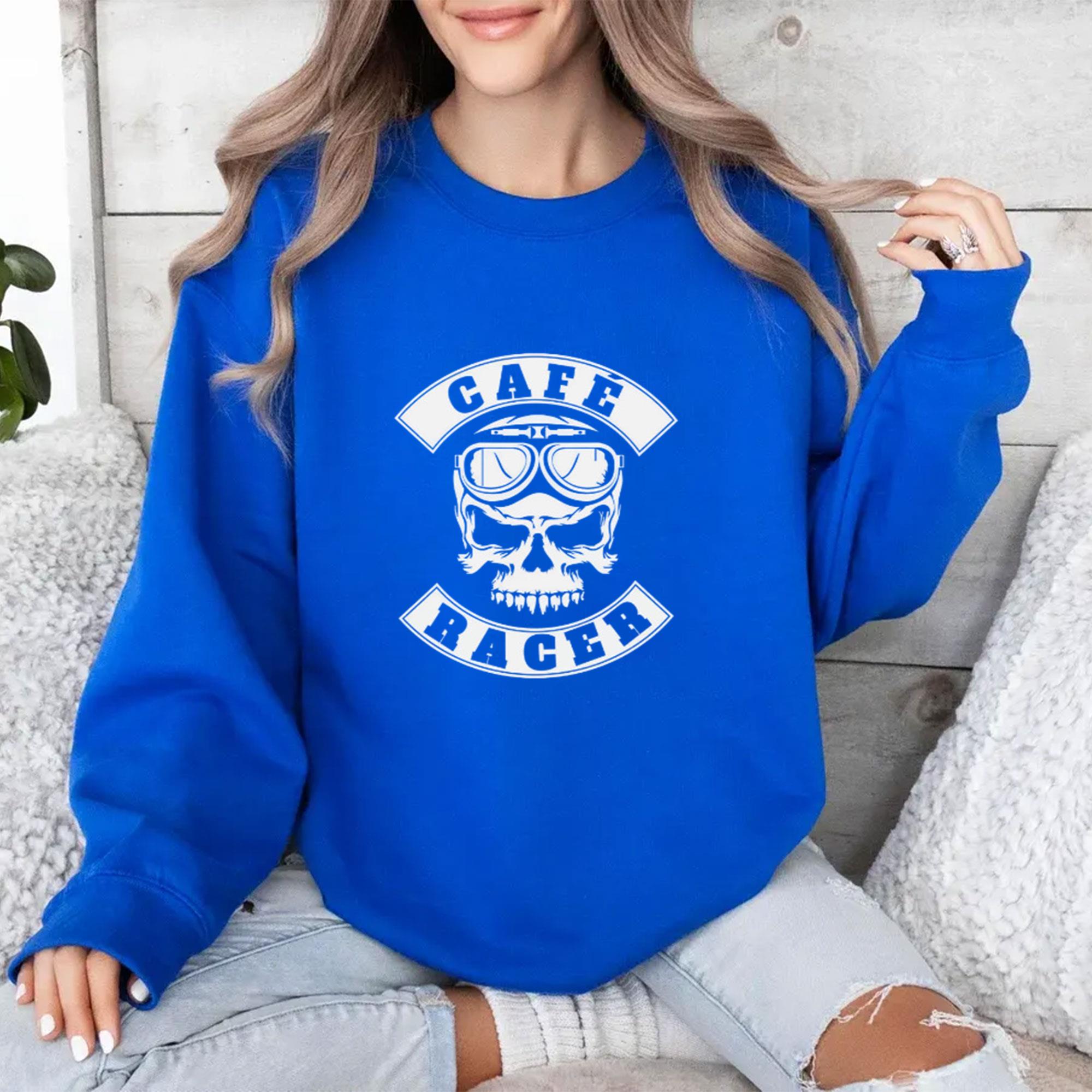 Cafe Racer Mens Sweatshirt Biker Motorcycle Busy Bee Café and the Ace Café Print