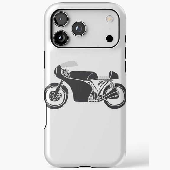 Cafe Racer Motorcycle Silhouette for iPhone Case 11 through 17 Pro Max
