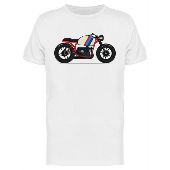 Cafe Racer Red Motorcycle T-Shirt Men -Image by Shutterstock, Male Large