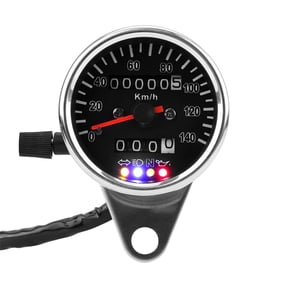 Cafe Racer Retro Custom Motorcycle Mechanical Speedometer with LED Indicator Odometer 140km/h