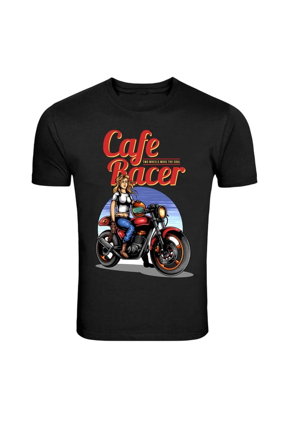 Cafe Racer Vintage Motorcycle Rider Graphic T-Shirt