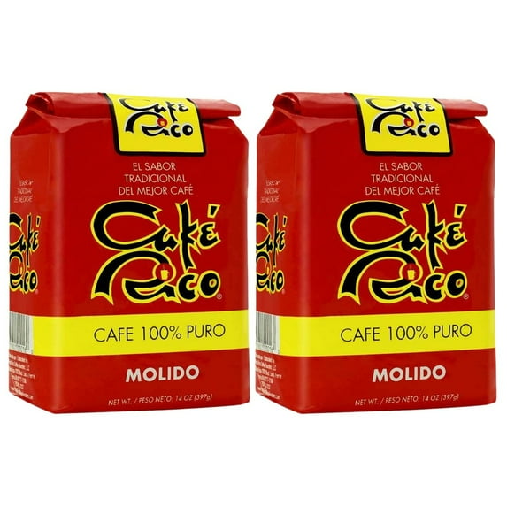 Cafe Rico Coffee Medium-Dark Roast Ground Coffee, 14 Ounce Bag, Pack of 2