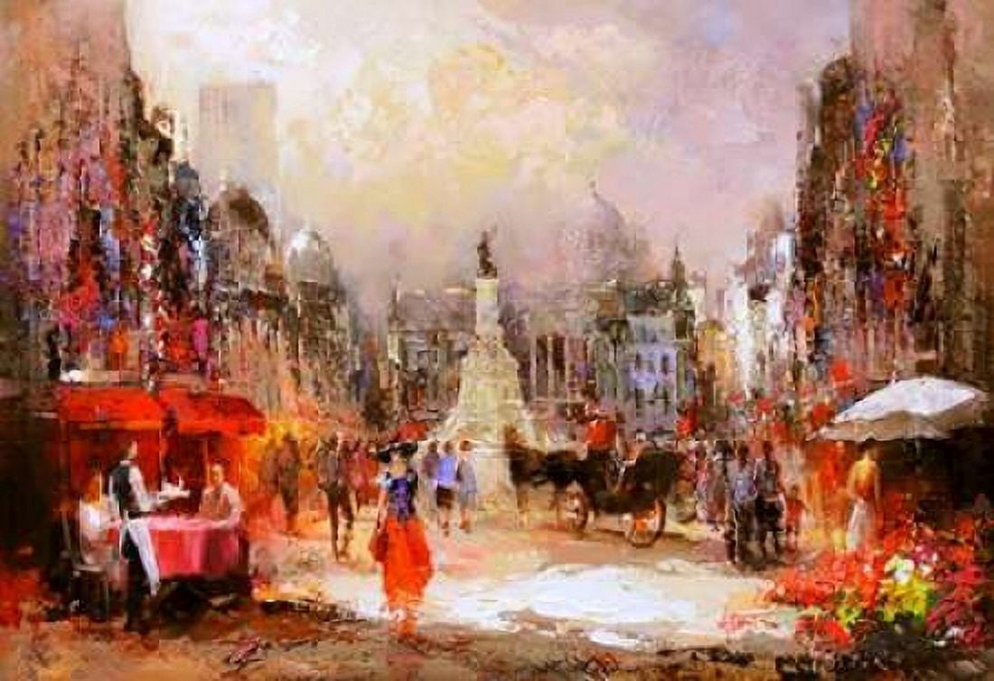 Cafe Rouge V Canvas Art - Willem Haenraets (24 x 36)