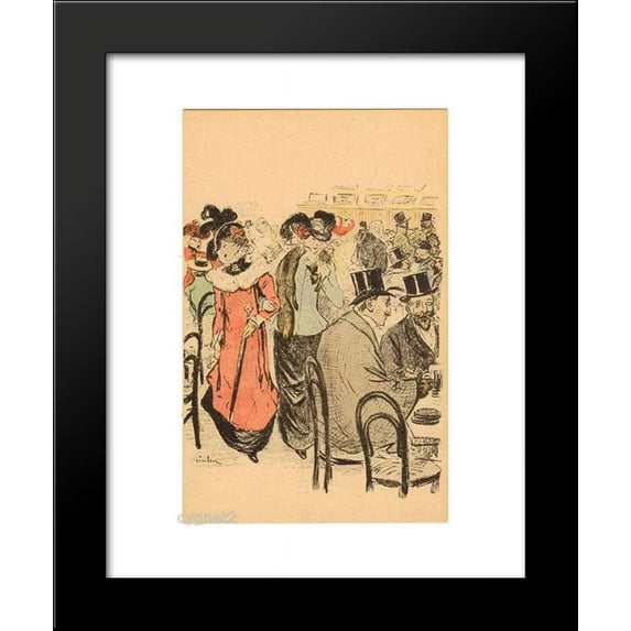 Cafe Scene 20x24 Framed Art Print by Theophile Steinlen