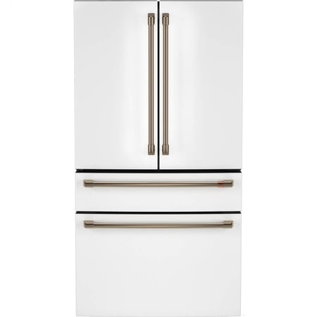 Café - 36 in. Wide 28.7 Cu. Ft. 4-Door French Door Smart Refrigerator with Dual Dispense Auto Fill Pitcher - Matte White