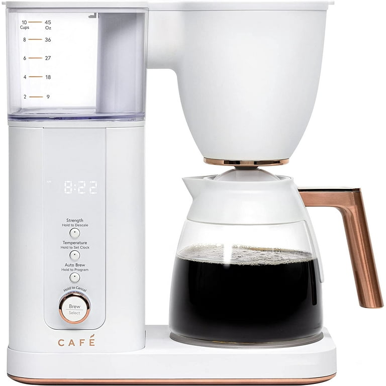 Cafe Specialty Drip Coffee Maker , 10-Cup Glass Carafe , WiFi Enabled  Voice-to-Brew Technology , Smart Home Kitchen Essentials , SCA Certified,  Barista-Quality Brew , Matte White 