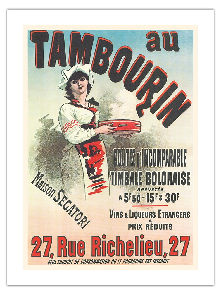 Cafe Tambourine (Café du Tambourin) Paris France Vintage French
